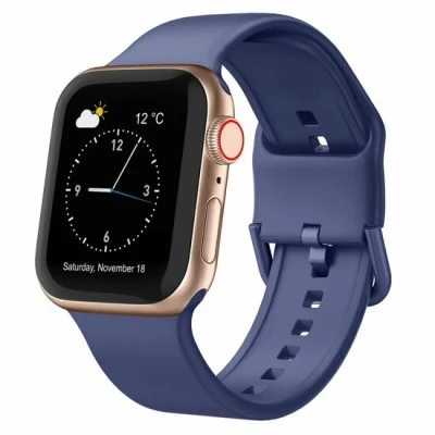 Afbeelding van Apple Watch Soft siliconen bandje met gespsluiting Indigo Geschikt voor 38mm / 40mm 41mm