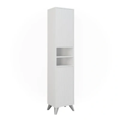 Afbeelding van Vicco Badkamerkast Leano, wit, 38 x 180 cm met 2 deuren