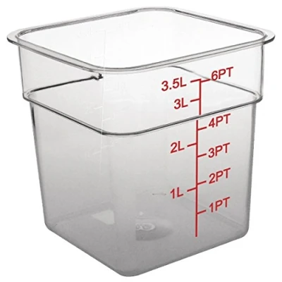 Afbeelding van Vogue CF021 Vierkante Opslag Container 3.5Ltr Clear Meten Voedsel Diepvriezer Tubs