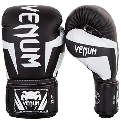 Afbeelding van Venum Elite bokshandschoenen, uniseks, Elite, zwart/wit, 227 g