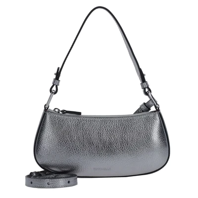 Afbeelding van COCCINELLE Leren schoudertas avondtas Merveille Mini Bag Steel grijs