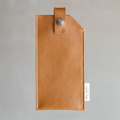 Afbeelding van Brillenhoesje Cognac leder