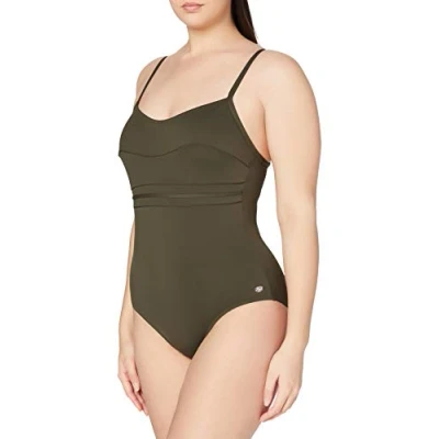 Afbeelding van High Pressure A1001 badpak uit één stuk effen kleur dames, Groen (kaki), 36 (Tillverkar Storlek 38)