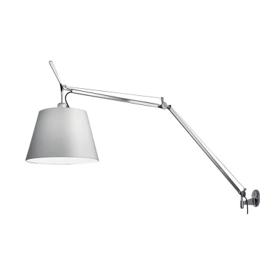 Afbeelding van Artemide Tolomeo Mega wandlamp retrofit schakelaar alu grijs satijn 36