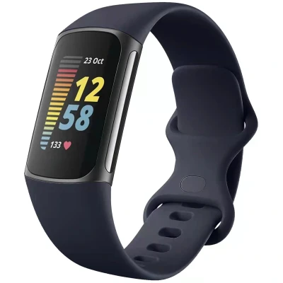 Afbeelding van Siliconen bandje voor de Fitbit Charge 5 / 6 Maat S Donkerblauw iMoshion En TPU (zacht)