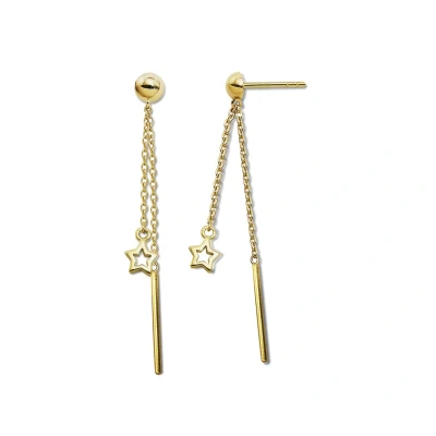 Afbeelding van Jwls4u Earparty oorhangers Star Line Gold Plated JE039G