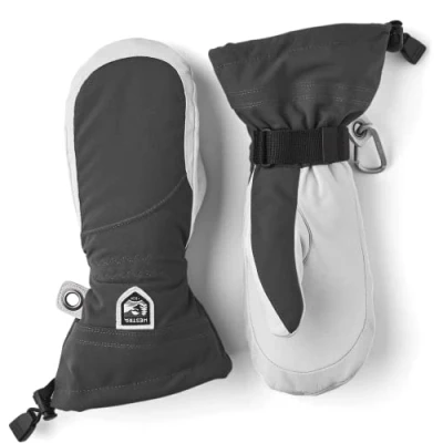 Afbeelding van HESTRA Skihandschoenen Heli Ski, voor dames, klassieke leren sneeuwwant, skiën, snowboarden en bergbeklimmen, vrouwelijke pasvorm, grijs/gebroken wit, maat 8