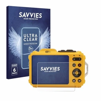 Afbeelding van Savvies (6 Stuks) Schermbeschermer voor Kodak Pixpro WPZ2 Screen Protector Ultra Transparant