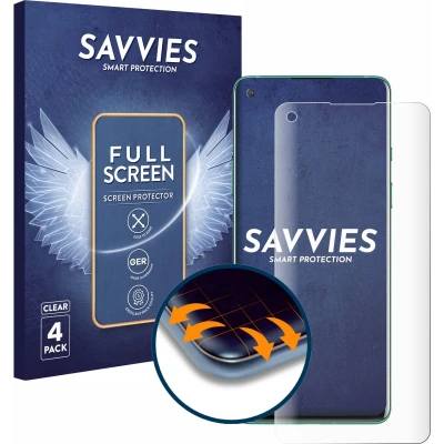 Afbeelding van Savvies Screenprotector voor OnePlus 8 Folie Beschermfolie transparant volledig dekking (4 Stuks)
