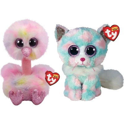 Afbeelding van Ty Knuffel Beanie Buddy Avery Ostrich &amp; Opal Cat