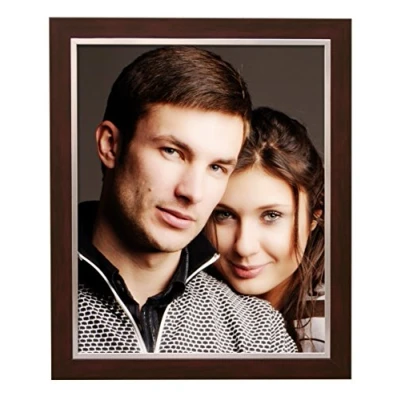 Afbeelding van Deknudt Frames S41NH4 Fotolijst, 40 x cm, mahonie met zilveren binnenrand, kunststof fotokader
