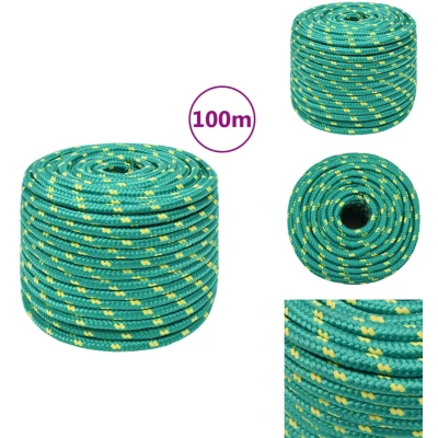 Afbeelding van vidaXL Boottouw 14 mm 100 m polypropyleen groen