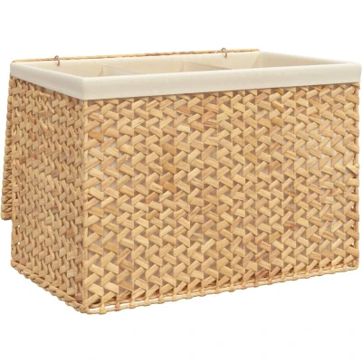 Afbeelding van Wasmand met 3 vakken 75x42,5x52 cm waterhyacint