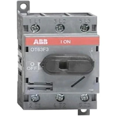 Afbeelding van Abb lastschakelaar 3p 63a bodem din rail montage frontbediening vaste zwarte knop verl mogelijk 1sca105332r1001
