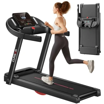 Afbeelding van CURSOR FITNESS Loopband voor thuis, inklapbaar, 14 km/u, loopbanden met hartslagmonitor, app en verbeterde stille motor, Treadmill for Home 12 trainingsprogramma&#039;s, maximale belasting 136 kg