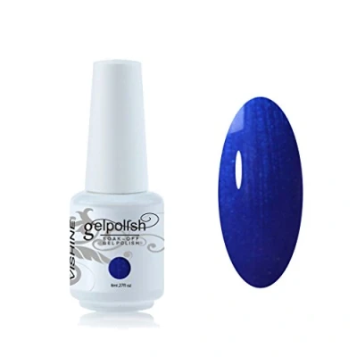 Afbeelding van Vishine 8 ml gelnagellak, semi permanent, UV, LED, in 298 verschillende kleuren, voor nail art, manicure, medium, blauw, #763