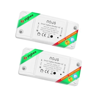 Afbeelding van ZigBee schakelaar Nous L6Z Alexa lichtschakelaar, inbouw, Tuya smart Home met timer, doe het zelf led radiografische, lichtrelais, Google Assistant, 2MQTT (Zigbee, Pack of 2)