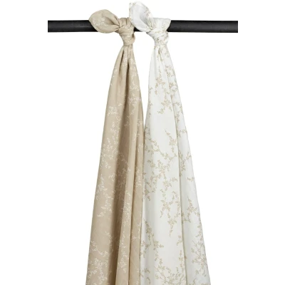 Afbeelding van Meyco Swaddle Doek Branches Sand 2 pack
