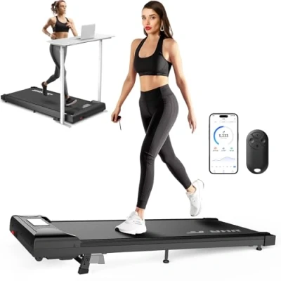 Afbeelding van Walking Pad 3 in 1 loopband voor thuis en op kantoor, loopband, bureau, looppad met helling, app afstandsbediening, 2,5 pk, kleine onder zwart