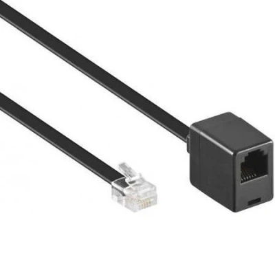 Afbeelding van RJ12 verlengkabel 10 meter Zwart Goobay