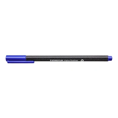 Afbeelding van Staedtler Triplus Fineliner 334 SB10 Tips Desktop Doos Standaard verpakking Pack of 10 Blauw