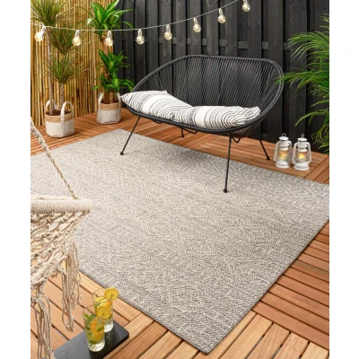 Afbeelding van Buitenkleed Aztec Dreams Lichtgrijs 66x230 Cm