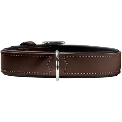 Afbeelding van Hunter halsband softie kunstleder nubuck look bruin / zwart