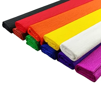 Afbeelding van Netuno 10 rollen crêpepapier, op kleur gesorteerd, 200 x 50 cm, verschillende kleuren, knutselpapier, kleurrijk gemengd, knutselcrêpepapier, decoratieve om te knutselen, decoreren,