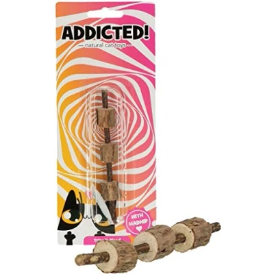 Afbeelding van Addicted Tripple Wood Kattenspeeltje gemaakt Met Madnip Kattenkruid 12 x ø 1,5 cm