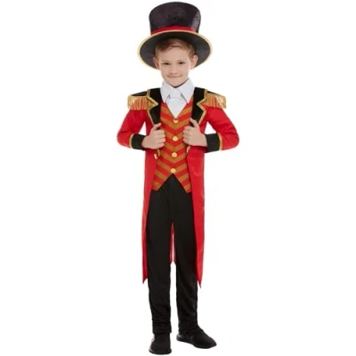 Afbeelding van Smiffy&#039;s Circus Kostuum Circusdirecteur Op En Top Showjongen Rood Small Carnavalskleding Verkleedkleding
