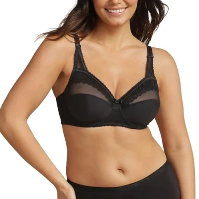 Afbeelding van Playtex Beha beugelbeha met toverkruis voor perfecte ondersteuning &amp; grip microvezel x1, zwart (noir), 75C