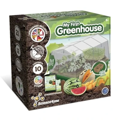 Afbeelding van Science4you Kleine Kas voor Kinderen Kweekset Tuinactiviteiten, Plant je eigen Watermeloen en Waterkers, doe het zelf kit Kinderen, Kunst Knutselcadeau 6 7 8 9+