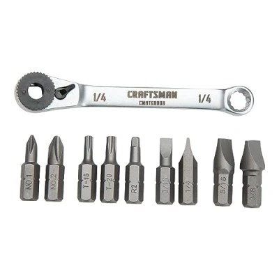 Afbeelding van CRAFTSMAN Schroevendraaierset, ratel, multi bit 10 delig (CMHT68008)