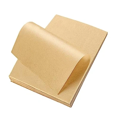 Afbeelding van Perkamentpapier, 100 vellen bakpapier, blanks, anti aanbaklaag, perkament ongebleekt voor bakken, waspapier levensmiddelen, boter, kaas