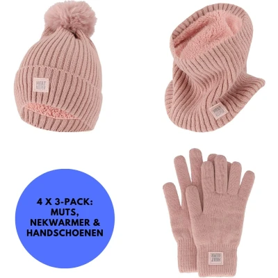 Afbeelding van Heatkeeper Thermoset dames Handschoenen/Muts/Nekwarmer Zwart Onesize 4x Set
