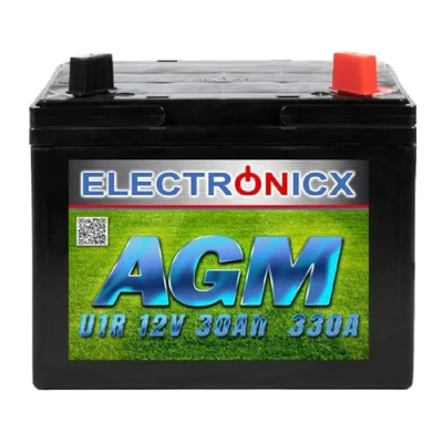 Afbeelding van Electronicx zitmaaier accu 12V 30Ah AGM voor grasmaaier 30 Ah trekker plus rechts U1R 330A zitmaaiers