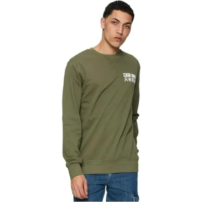 Afbeelding van Mister Tee CASH ONLY Crewneck Sweater, Heren, Maat: Large, Olive