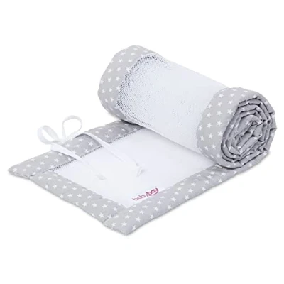 Afbeelding van babybay® nest gaas geschikt voor model Boxspring XXL licht grijs sterren wit
