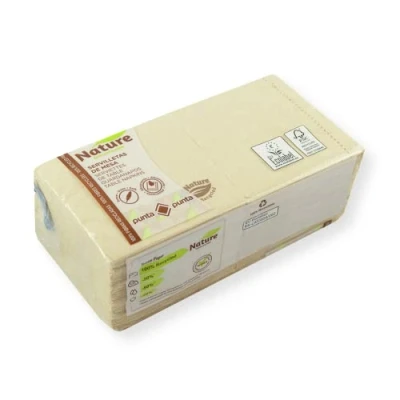 Afbeelding van Hostelnovo 100 servetten gemaakt van gerecycled en biologisch afbreekbaar papier Microdot textuur dikker absorberend ideaal voor cocktails 10 x cm gevouwen
