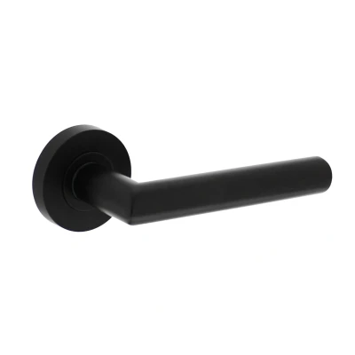 Afbeelding van Deurklink Bastian op rozet ø53x8mm zwart