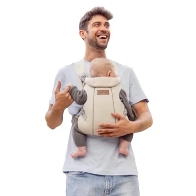Afbeelding van Jané Dual, ergonomische draagzak, van geboorte tot 15 kg, 3 posities, ademend en gewatteerd, beige