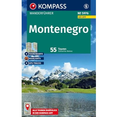 Afbeelding van KOMPASS Wanderführer Montenegro, 55 Touren mit Extra Tourenkarte: und GPS Daten in der App: 5976