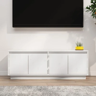 Afbeelding van Tv meubel 110x34x40 cm massief grenenhout wit