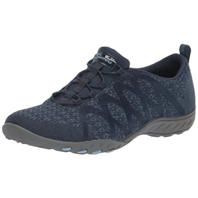 Afbeelding van Skechers 100301 Nvy Trainers dames, Navy Engineered Knit Charcoal Trim, 37 EU