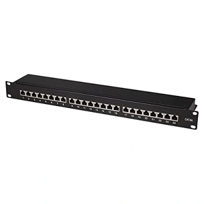 Afbeelding van Patchpanel 24 Poorts CAT6a RJ45 volledig afgeschermd Server kast