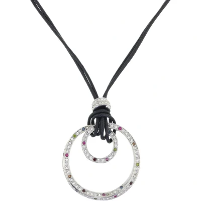 Afbeelding van Behave Ketting met ronde hanger en multi color stenen