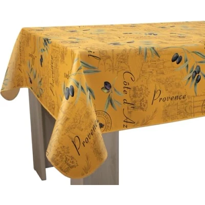 Afbeelding van Le linge de Jules Tafelkleed, vuilafstotend, Provence, geel, vierkant, 150 x cm