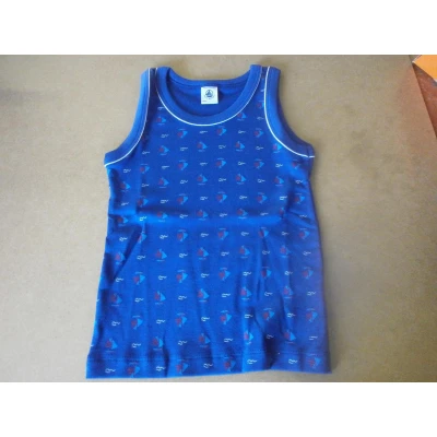 Afbeelding van Petit Bateau Singlet Jongens Blauw bootje 4jaar 104