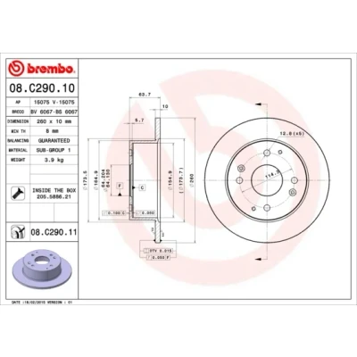 Afbeelding van Brembo Remschijf 08.C290.11
