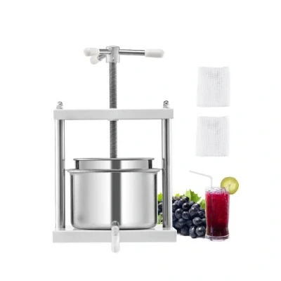 Afbeelding van VEVOR Fruitwijnpers Handmatige pers Wijnmaken 5L RVS Fruitmolen